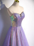 sweetheart neck long prom dress purple formal party dress HZ1024