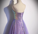 sweetheart neck long prom dress purple formal party dress HZ1024