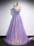 sweetheart neck long prom dress purple formal party dress HZ1024