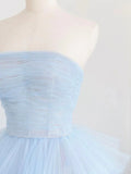 tulle long prom dress blue tulle long evening dress HZ1024