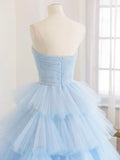 tulle long prom dress blue tulle long evening dress HZ1024