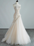 Off-white Sweetheart Neckline Tulle lace dress, Off-white formal dress HZ1024