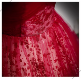 line burgundy tulle sequin long prom dress, burgundy formal dress HZ1024