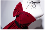 A line burgundy long prom dress, velvet bridesmaid dresses HZ1024
