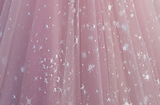pink A line velvet tulle long prom dress, pink evening dress HZ1024