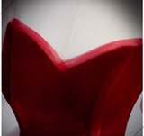 pink A line velvet tulle long prom dress, pink evening dress HZ1024
