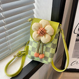 Lightweight Canvas Flower Mini Crossbody Phone Bag HZ1024