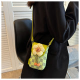 Lightweight Canvas Flower Mini Crossbody Phone Bag HZ1024