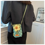 Lightweight Canvas Flower Mini Crossbody Phone Bag HZ1024