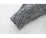 retro grey round neck long sleeve sweater HZ1024