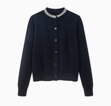 retro grey round neck long sleeve sweater HZ1024