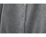 retro grey round neck long sleeve sweater HZ1024