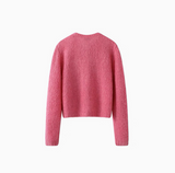 Colorful Button Crewneck Knit Cardigan HZ1024