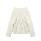 style bear thick needle twist long sleeve sweater HZ1024