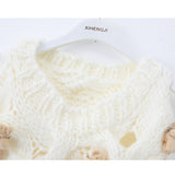 style bear thick needle twist long sleeve sweater HZ1024