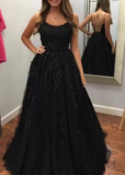 tulle lace long prom dress lace tulle evening dress HZ1024