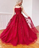 tulle lace long prom dress lace tulle evening dress HZ1024
