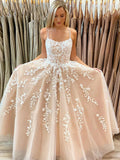 tulle lace long prom dress lace tulle evening dress HZ1024