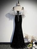Mermaid Long Prom Dress, Black Evening Dress HZ1024