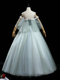 Green A-Line Tulle Lace Long Prom Dress, Lace Evening Dress HZ1024