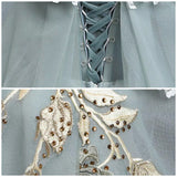 Green A-Line Tulle Lace Long Prom Dress, Lace Evening Dress HZ1024