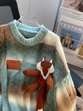fox sweater with gradient stripes HZ1024