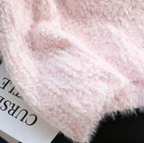 3D Flower Faux Mink Sweater HZ1024