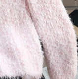 3D Flower Faux Mink Sweater HZ1024