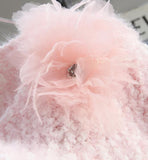 3D Flower Faux Mink Sweater HZ1024