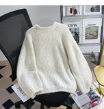 diamond-studded 3D flower pullover sweater HZ1024
