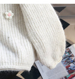 diamond-studded 3D flower pullover sweater HZ1024