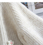 diamond-studded 3D flower pullover sweater HZ1024