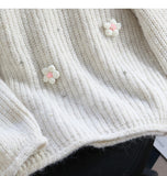 diamond-studded 3D flower pullover sweater HZ1024