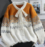Isle Vintage Contrast Cardigan Sweater HZ1024
