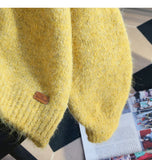 Yellow Double Zipper Lapel Cardigan Sweater HZ1024