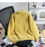 Yellow Double Zipper Lapel Cardigan Sweater HZ1024