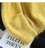 Yellow Double Zipper Lapel Cardigan Sweater HZ1024