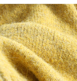 Yellow Double Zipper Lapel Cardigan Sweater HZ1024