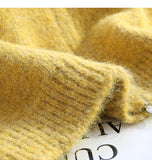 Yellow Double Zipper Lapel Cardigan Sweater HZ1024