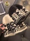 diamond plaid warm wool hat HZ1024
