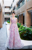 A-line Tulle Sequined Long Prom Dress,Purple Evening Dress HZ1024