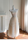 A-line Tulle Short Formal Dress, Apricot Homecoming Dress HZ1024