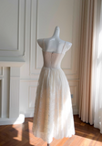 A-line Tulle Short Formal Dress, Apricot Homecoming Dress HZ1024