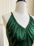 A-line V-neck Satin Short Formal Dress, Green Homecoming Dress HZ1024