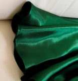 A-line V-neck Satin Short Formal Dress, Green Homecoming Dress HZ1024