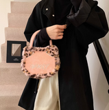 print plush patchwork tote bag crossbody bag HZ1024
