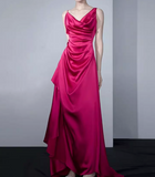 red satin backless suspender dress HZ1024