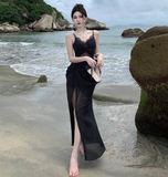 retro lace seaside holiday purple dress HZ1024