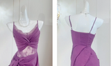 retro lace seaside holiday purple dress HZ1024