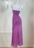 retro lace seaside holiday purple dress HZ1024